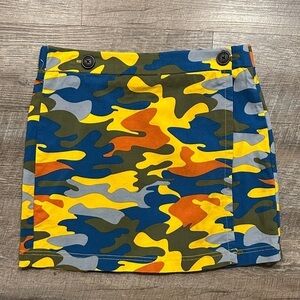 Like an Angel Colorful Camouflage Mini Wrap Skirt Size Large